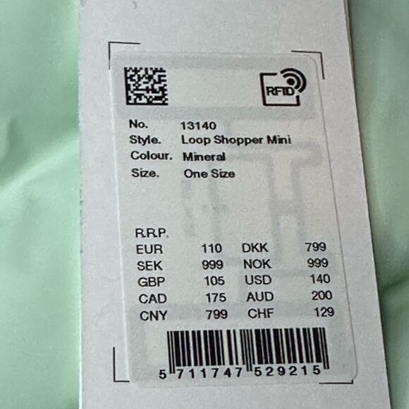 NWTs RAINS SOLDOUT Loop Shopper Mini in Mineral - Picture 9 of 9